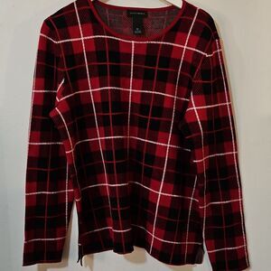 Investment  Plaid Red and Black Women's Top Xl